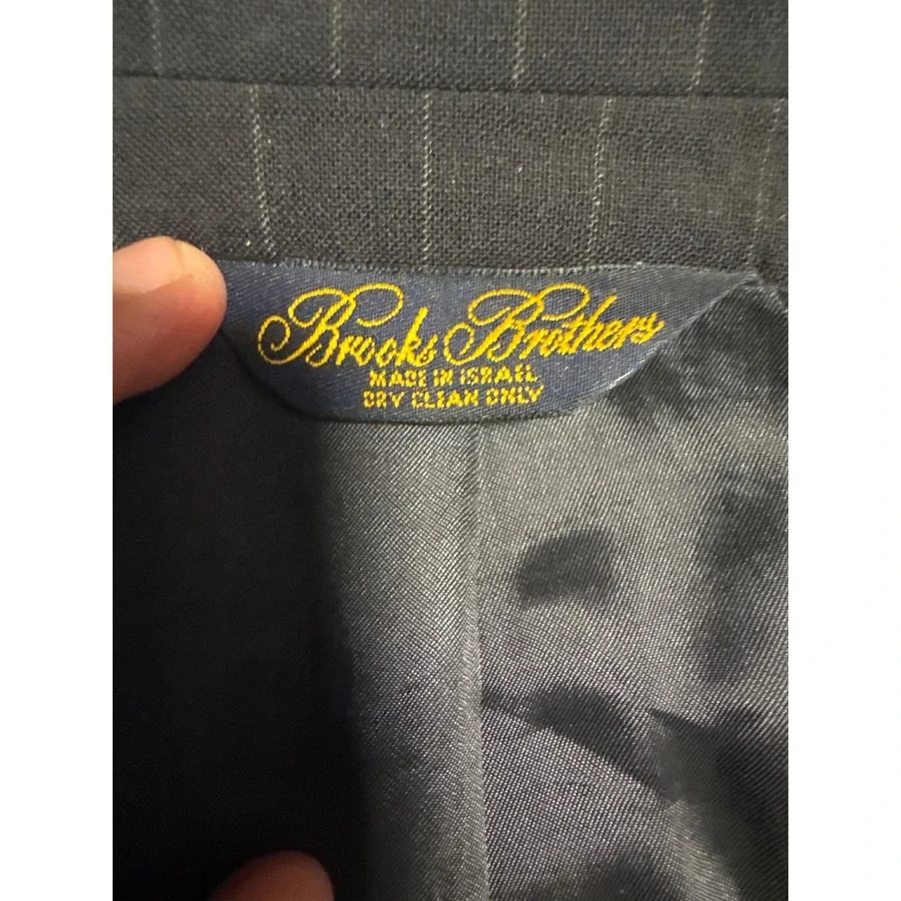 Brooks Brothers Blazer Men 43R Charcoal Grey Excellent Pinstripe Brooksease Wool